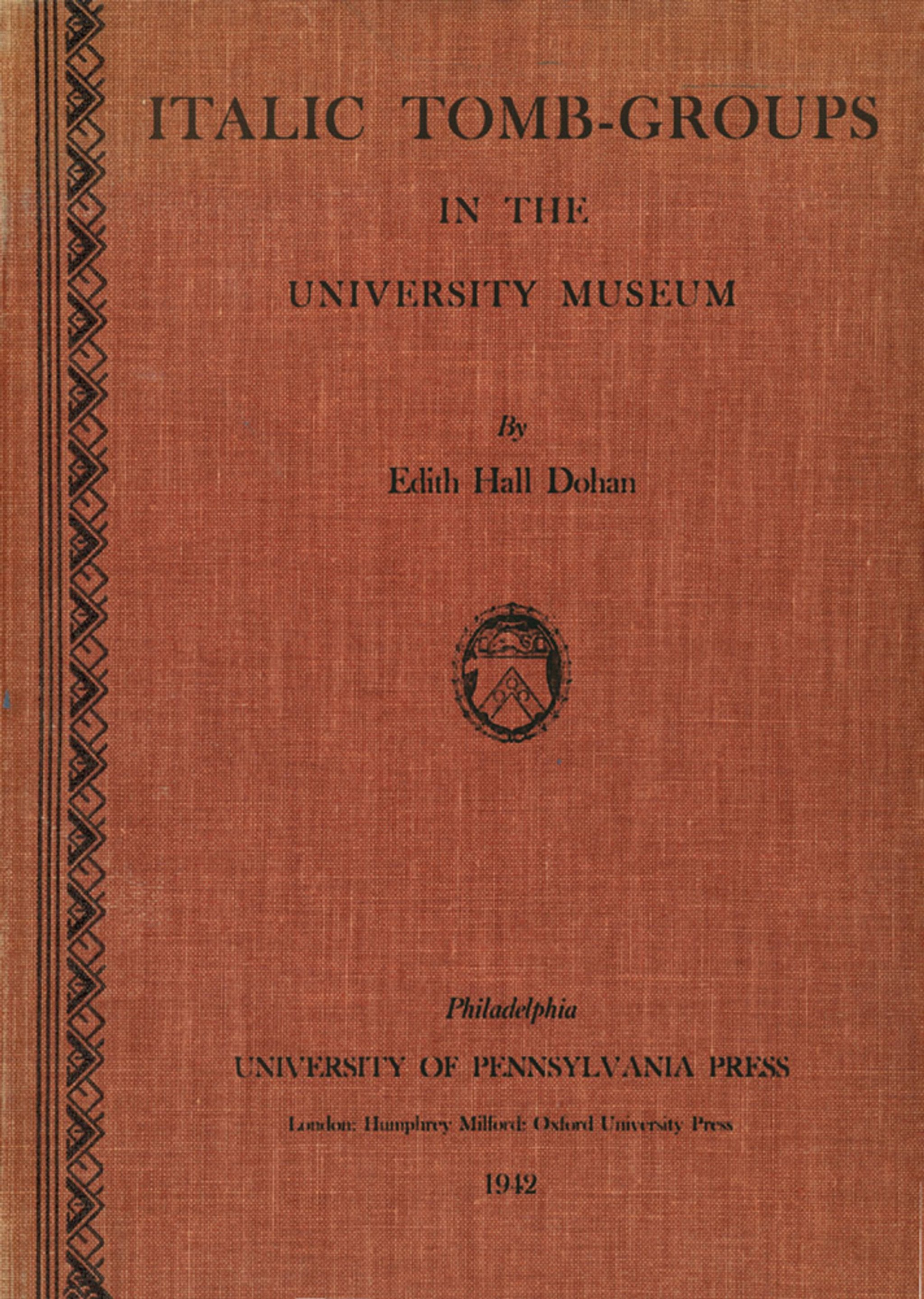 Cover image for Italic Tomb-Groups in the University Museum ISBN 9781512821956